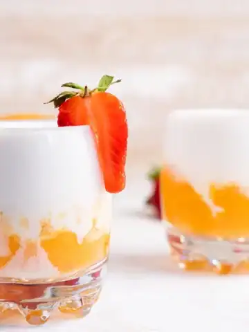 A creamy, frozen drink that layers coconut and mango with a splash of rum.