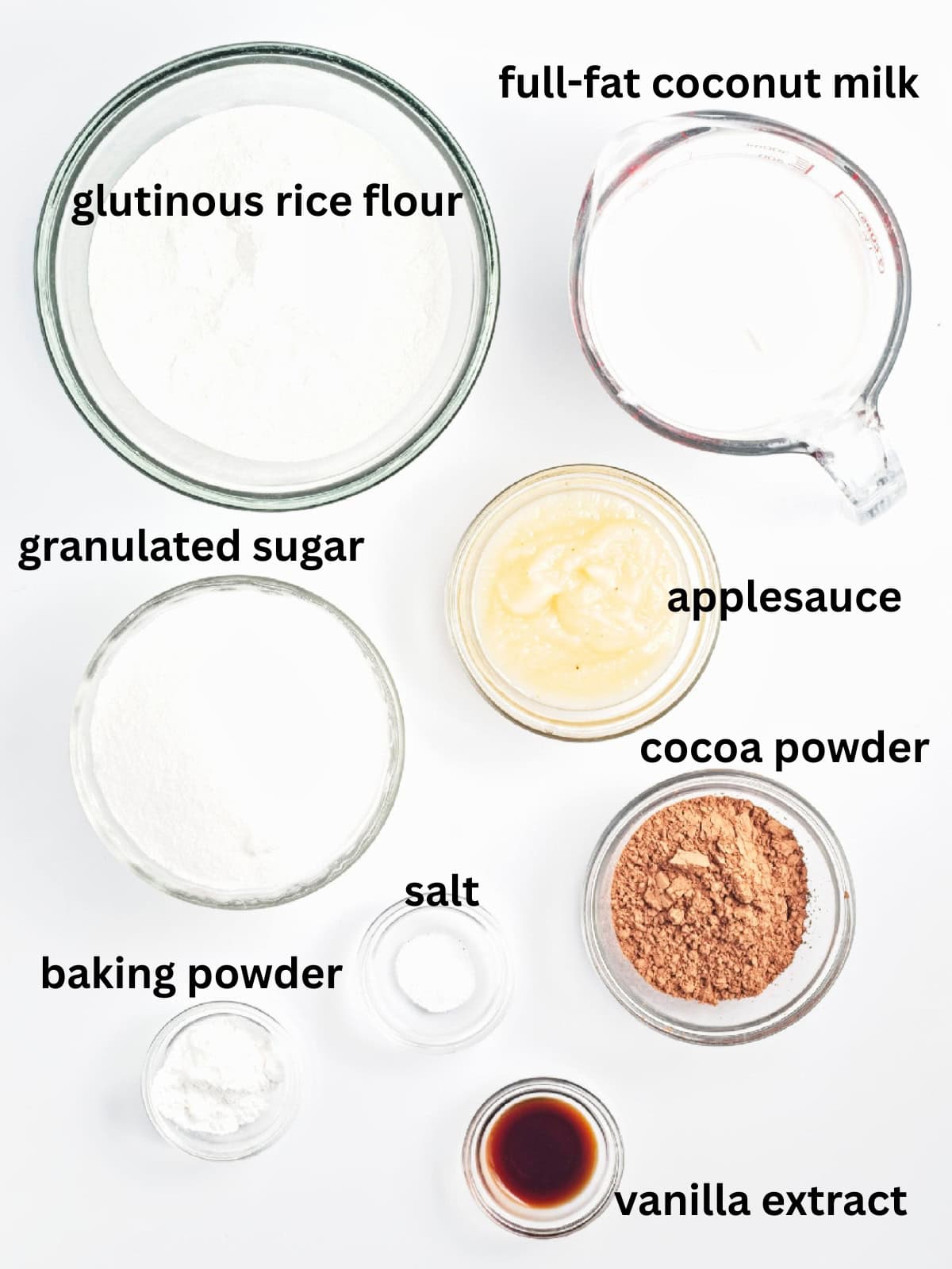Vegan Chocolate Butter Mochi ingredients.