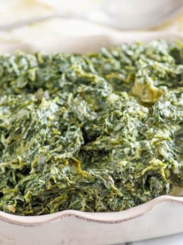 Rich creamed spinach style side dish.