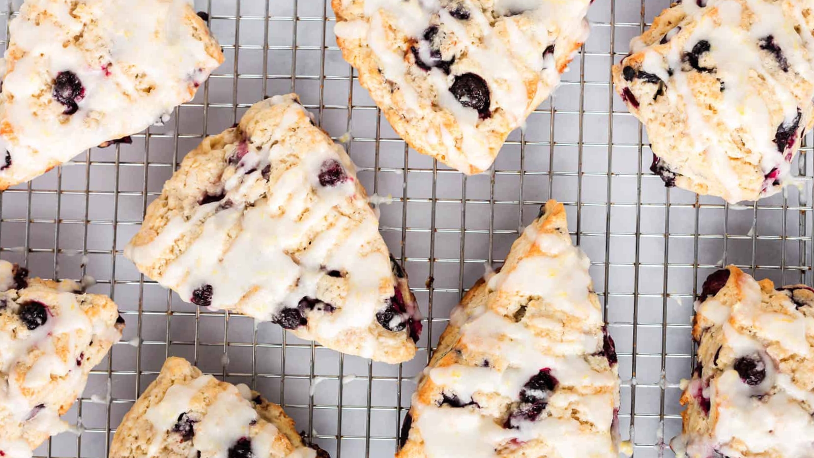 Blueberry scones baked tender with juicy berries and golden tops.