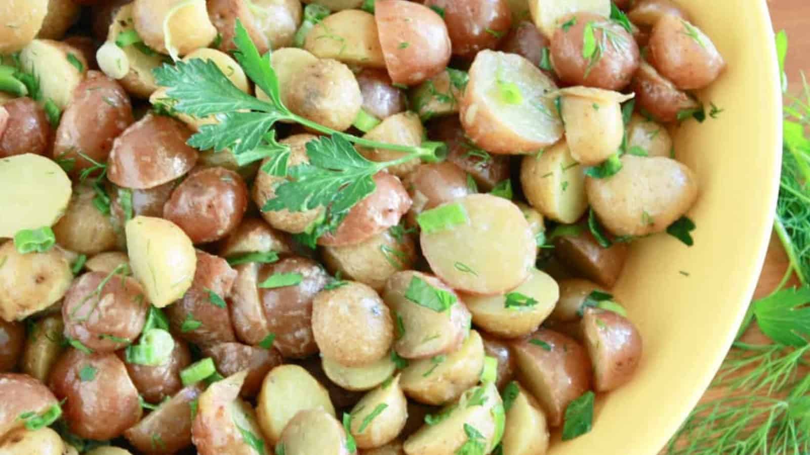 French-style potato salad with light vinaigrette and herbs.