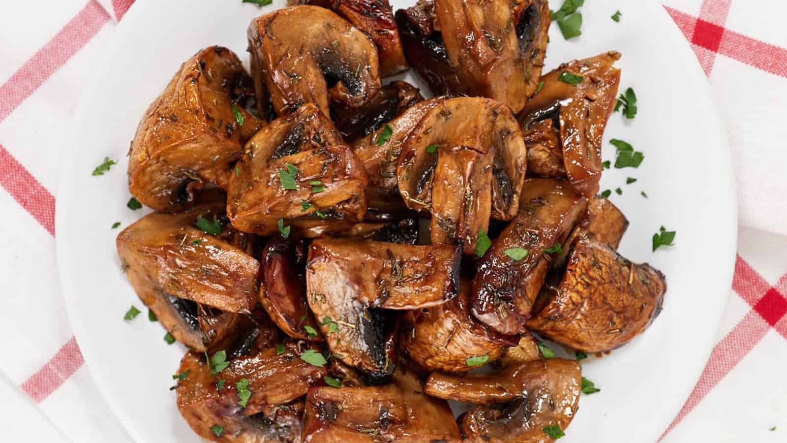 Mushrooms grilled until juicy with a smoky char.