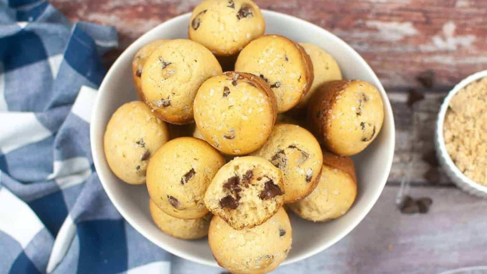 Chocolate chip muffins baked soft with sourdough and melty chocolate pieces.