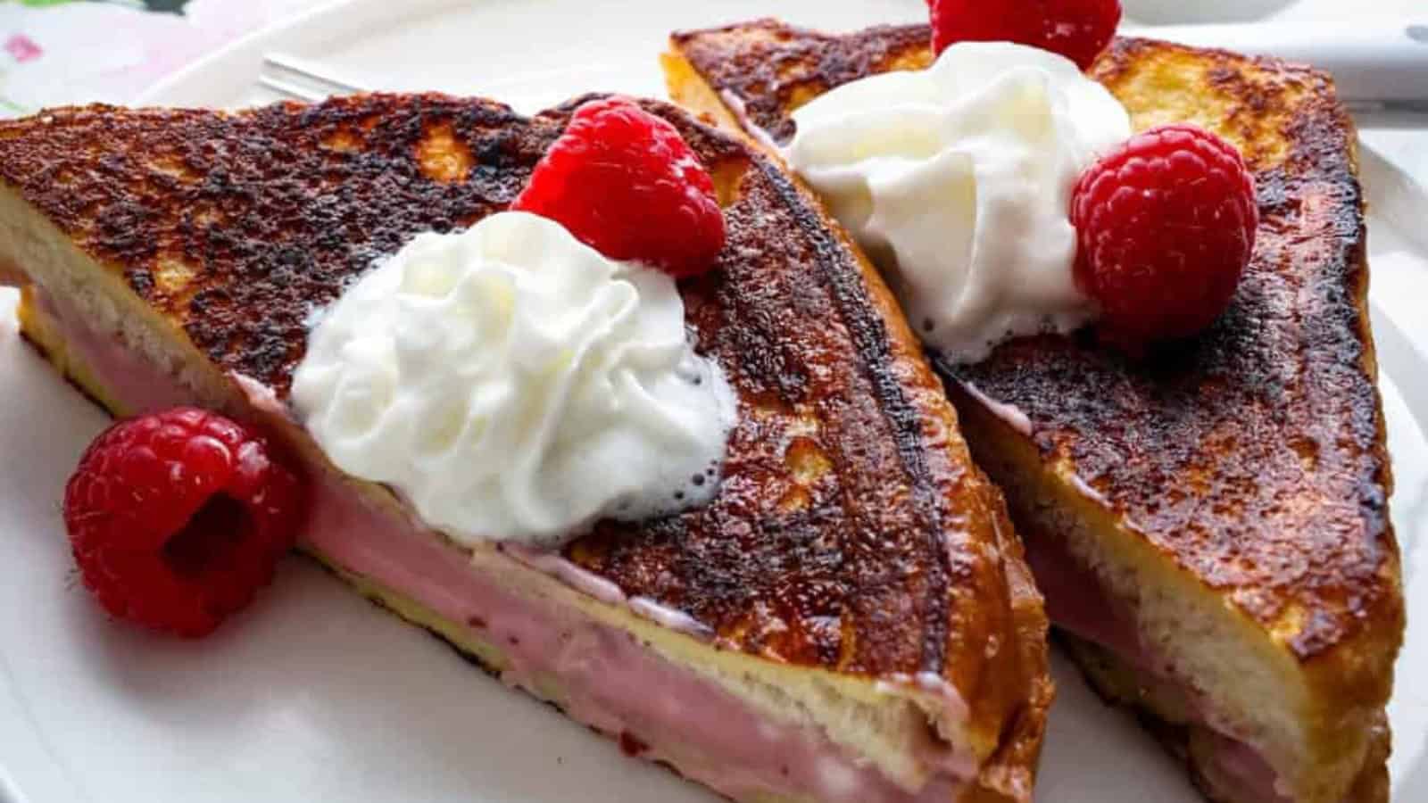 French toast filled with sweet filling and cooked until golden.