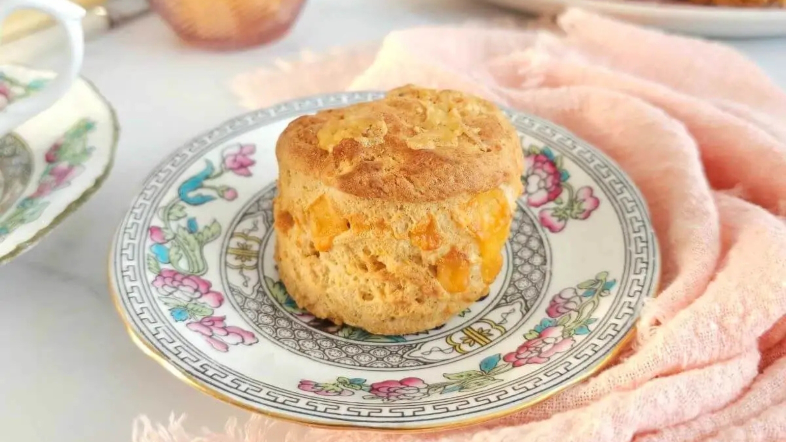 Cheese scones baked in air fryer with a golden crust and soft center.