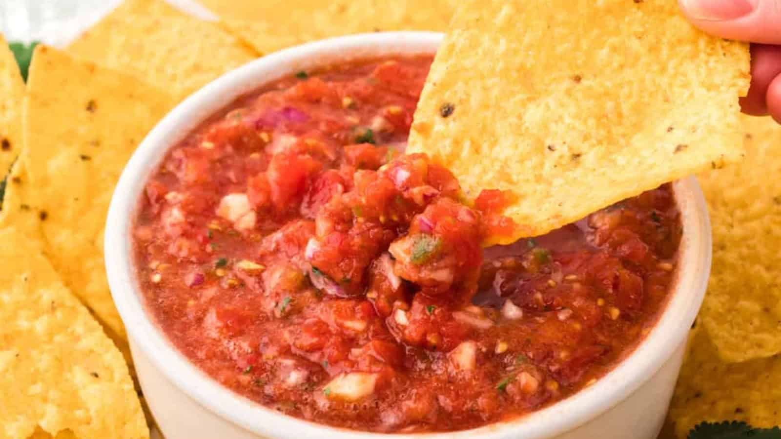 Fresh cherry tomato salsa with diced tomatoes and herbs.