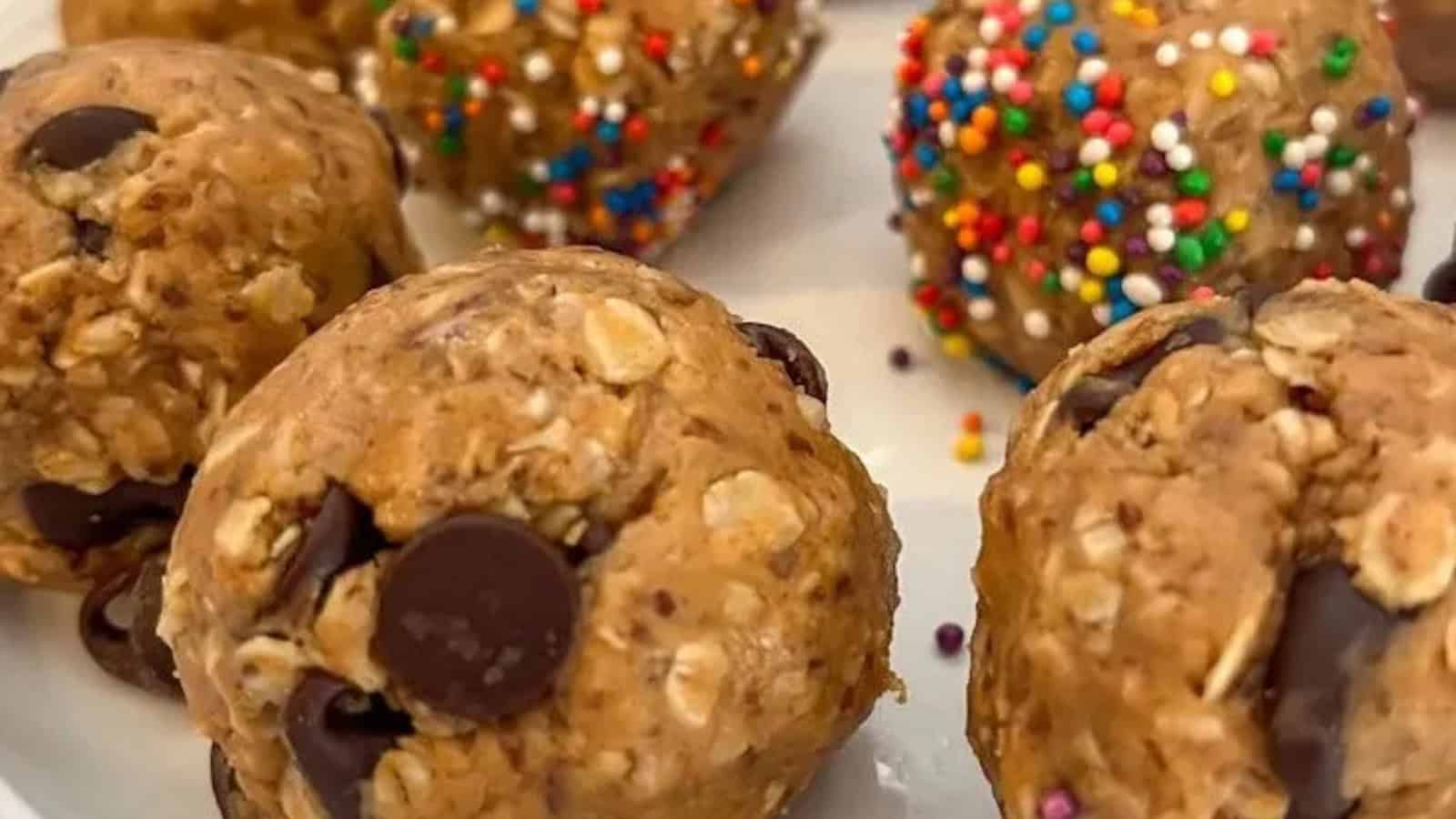 Bite-sized no-bake protein balls coated with wholesome ingredients.
