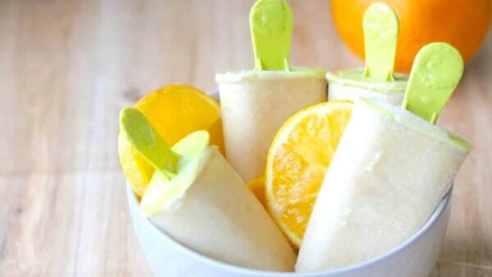 Creamy dairy-free creamsicles with a bright citrus flavor.