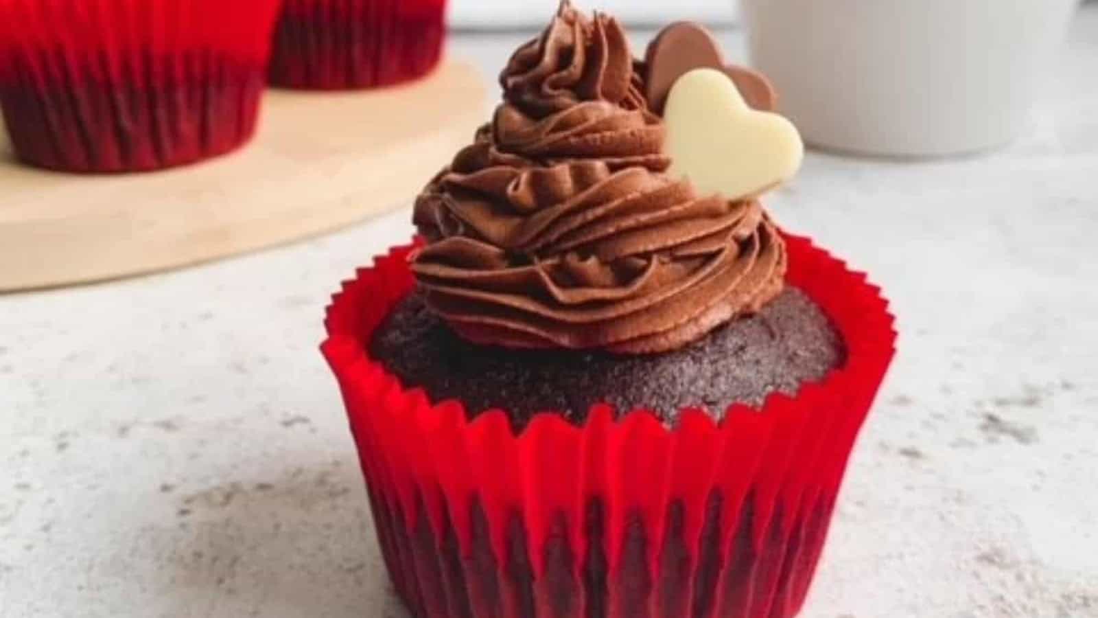 Moist gluten-free chocolate cupcakes with rich chocolate frosting.