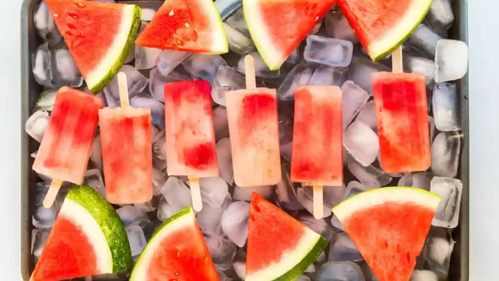 Refreshing watermelon popsicles made with fresh watermelon and lime.